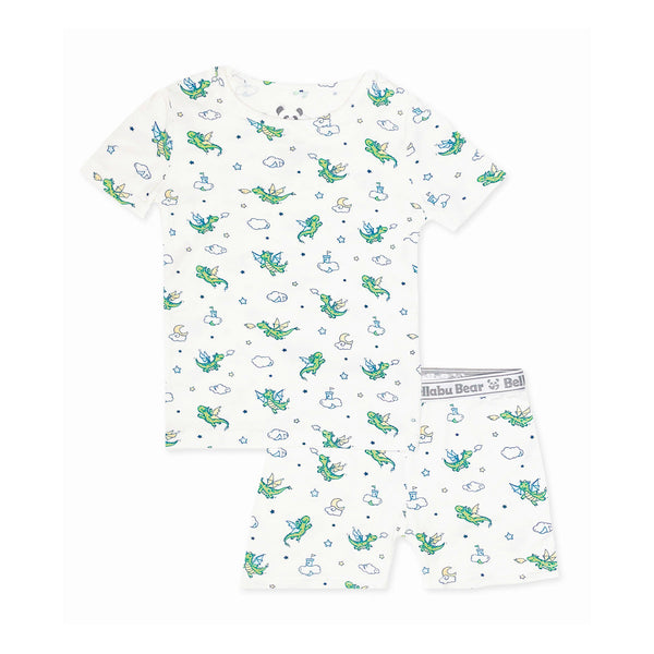 dragon-bamboo-kids-pajama-short-set-bellabu-bear - Sophia's Style The "Easy Two-Piecey"-1